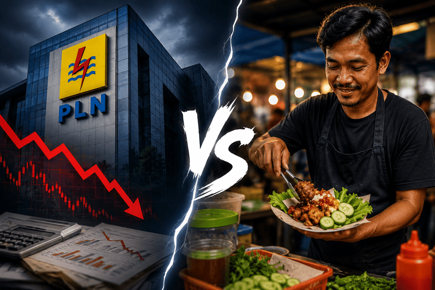 PLN vs Pedagang kaki lima